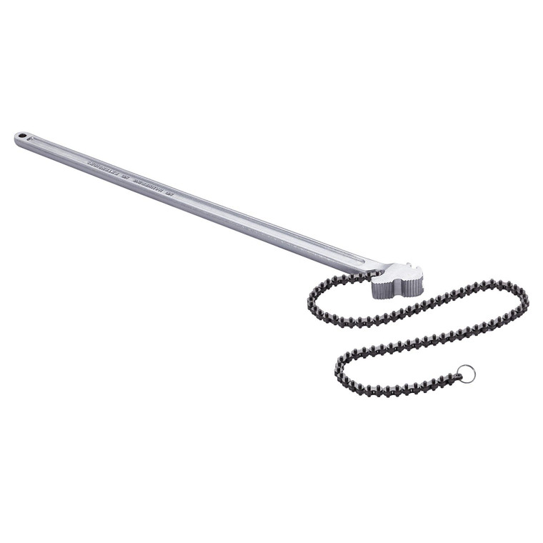 Chain Wrench, 48 inch Chain Pipe Wrench, 13.4 inch Diameter Capacity, CRV Reversible Pipe Fitting T E415-GQBSLT48INCHG4URHV0