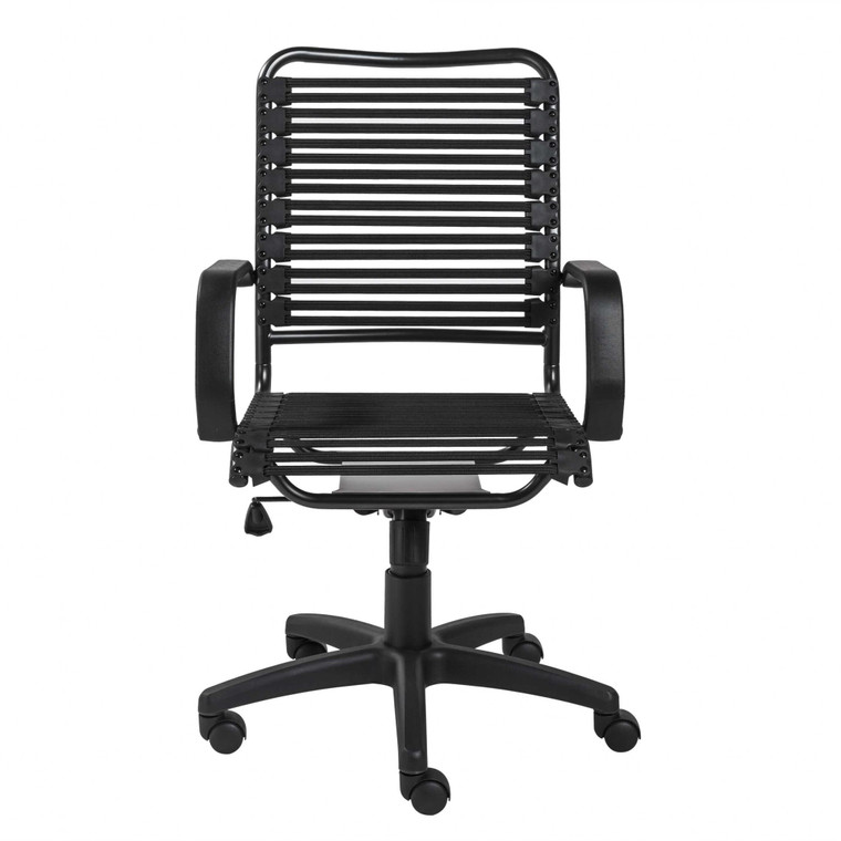 Black Adjustable Swivel Bungee Rolling Office Chair N270-357516