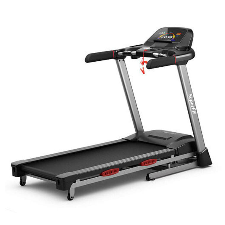 4.75 HP Folding Treadmill with Auto Incline and 20 Preset Programs-Black - Color: Black D681-SP37745WL-DK
