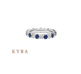 Full eternity Diamond, Blue Sapphire Ring