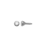 18K Gold Bezel Set Cubic Zirconia Threaded Stud