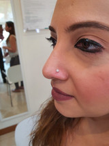 Natural Diamond threaded Flatback Labret set in 14K Solid Gold