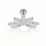 5 Marquise Lotus CZ Titanium threaded stud
