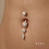 Surgical Steel CZ Flower Tassel Body Jewelry