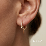 CZ Spike Hoop Earring in 18K Gold