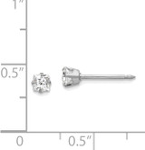 2mm Princess Cut Natural Diamond Piercing Ear stud set in 14K White Gold