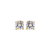 2mm Natural Diamond Ear Stud Set in Yellow Gold