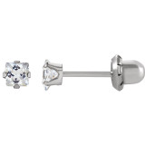 4mm Swarovski Square CZ in Medical Grade Surgical Steel Ear Stud