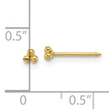 Trinity Ball Ear Stud in Yellow Gold 14k