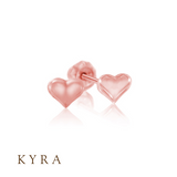 Puffed Heart Ear Stud Rose Gold 14k