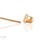 YG Honey Bee ear studs in 18K Gold with threaded bell back