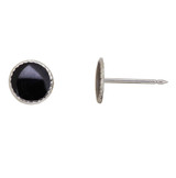 Surgical Steel Black disk Braid Ear Stud