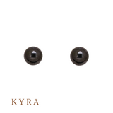 4mm Black Crystal Pearl Titanium  Ear Stud