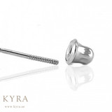 Oval Design CZ ear studs in 18K Gold with threaded bell back