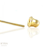 Golden Giraffe ear studs in 18K Gold with threaded bell back