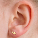 Tortoise ear studs in 18K Gold with threaded bell back