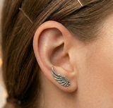 Angel Wing SS Threaded Top (Right Side) on the ear