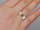 Matte Finish + High Polished Wedding Band in Two Tone Gold