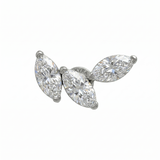 Leaf Vine Marquise CZ Threaded Stud (Left)
