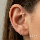 Plain Gold Star Threaded Stud in 18K