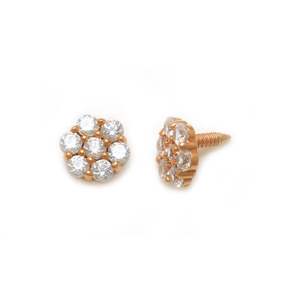 Cluster CZ Threaded Stud