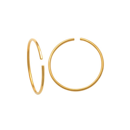 18K Solid Yellow Gold Open ended Large Ring ( 13.5mm)