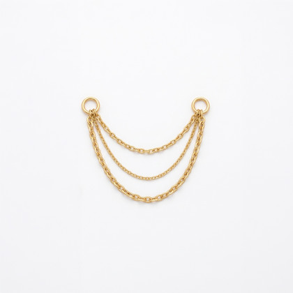 3 Layer 18K Gold Chain add-on for Pierced Ears  ( Large )