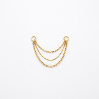 3 Row 18K Gold Ear Chain add-on (Small)