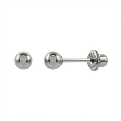 4mm Surgical Steel Plain Ball ear stud for initial piercing