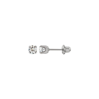 2mm CZ set in Solid White Gold