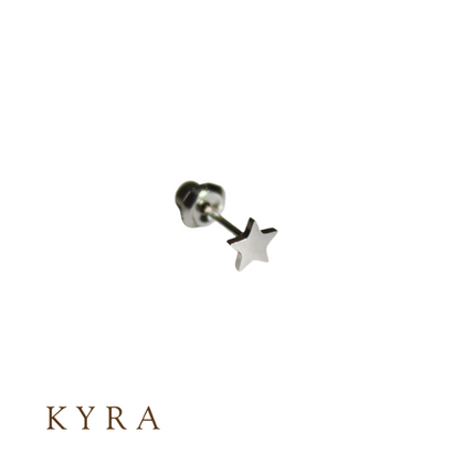 5mm Star Ear Studs White Gold Plated in Medical Grade Surgical Steel