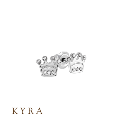 Crown with Crystal Ear Studs