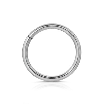 14K Plain White Gold Clicker 8mm Seamless Hoop