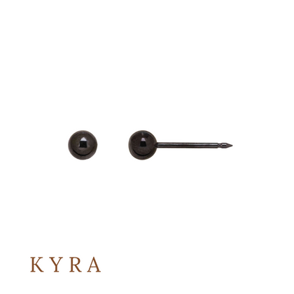 4mm Black Crystal Pearl Titanium  Ear Stud