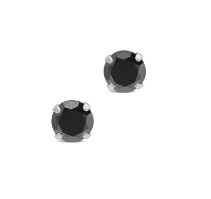 5mm Surgical Steel Black CZ Ear Stud