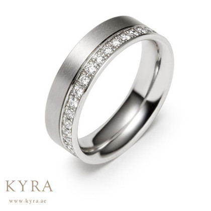 Platinum Band with Diamonds