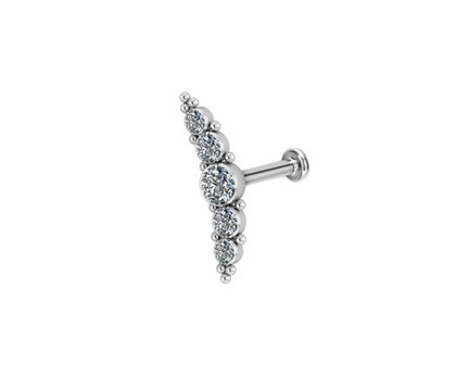 5 CZ Bezel Set Titanium Labret