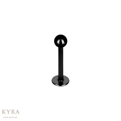 Surgical Steel Black Ball Labret w/Long Post