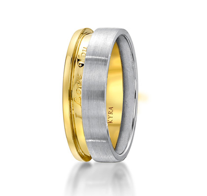 Two-Tone Sliding Band Platinum & Yellow Gold with Diamond