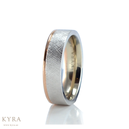 Two Tone Ice Matte Wedding Band (5mm)
