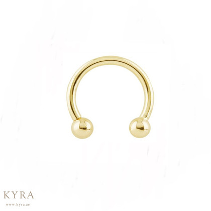 Gold Plated Steel Circular Barbell with Screwball ends