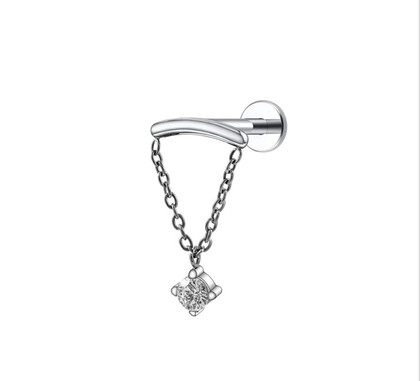 Hidden Helix w/Dangling Diamond(2.5mm)