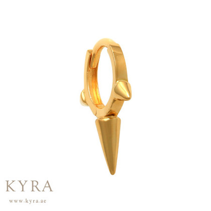 18K Solid Gold Spike Hoop Earring