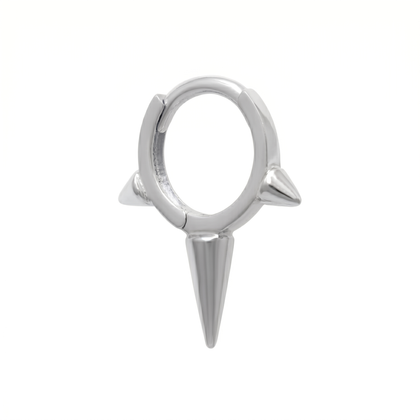 18K Solid Gold Spike Hoop Earring