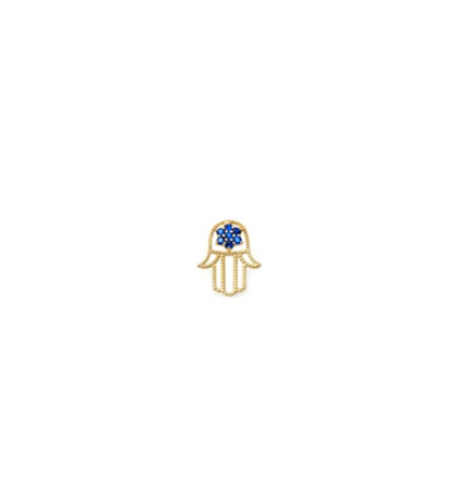 Hamsa with blue centered stone Dermal Jewellery