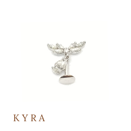 Angel Wing w/dangling pear Curved bar