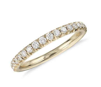 Yellow Gold FRENCH CUT PAVE DIAMOND HALF ETERNITY (2.4mm)
