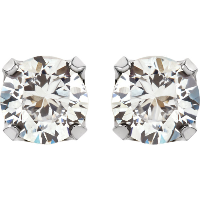 Long Post 3mm SS CZ Ear Studs