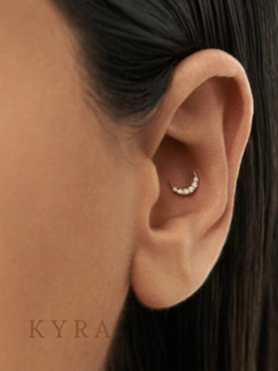 STS Moon with CZ Threaded Studs