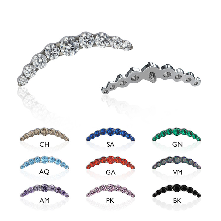 Hayati Titanium w/Graduating CZ Ear Climber